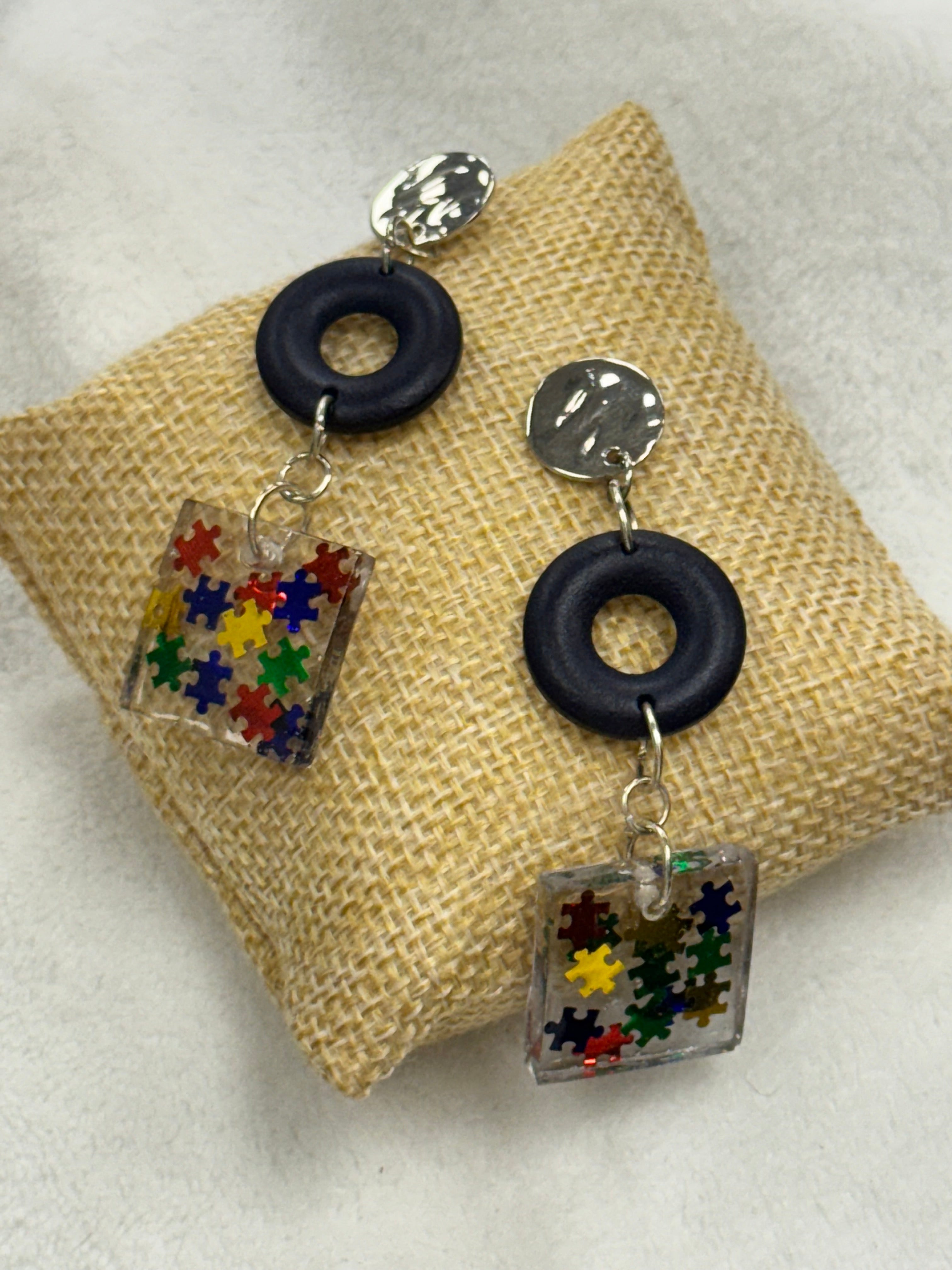 Square Resin Autism Dangle