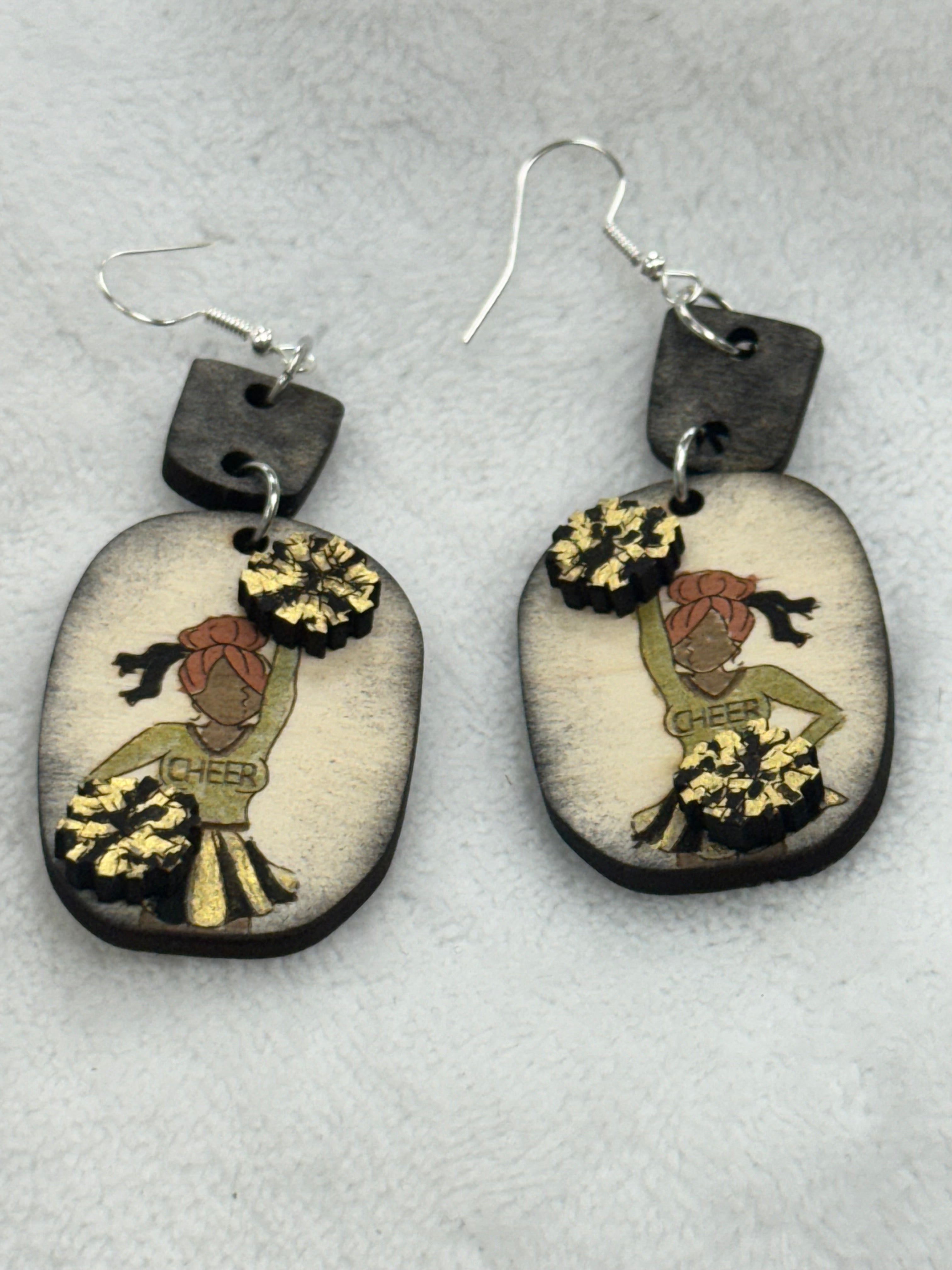 Black and Gold Handpainted Cheer Leader